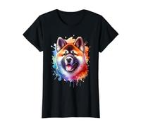 Akita Working Dog Group Obra de Arte Camiseta gráfica económica, Mujer, Negro, M
