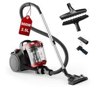 Akitas C10P Aspiradora sin Bolsa 900 W - Cepillo para Suelos Duros Wessel Werk D320 alemán de Pelo Natural (32 cm), Ideal para parquet, Laminado y baldosas