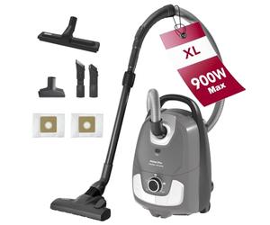 Akitas C11 Aspirador con Bolsa 900W 3.5L | 10m alcance, cepillo turbo anti-pelos, filtro HEPA, aspiración reg., suelos/moquetas, compacto, ligero