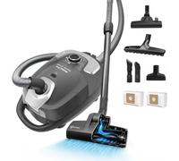 Akitas C11WT Aspirador con Bolsa 900W 3.5L, Turbo Wessel Pelo | Cepillo turbo Wessel pelo animales, cepillo crin caballo, 10m radio, filtro HEPA, asp. regul., suelos/moqueta.