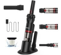 Akitas Pro H2 Aspiradora de Mano Sin Cable Ultraligera 0,5 kg - Potente Succión con Doble Modo, Batería 2600mAh, Filtro HEPA y Acero, Boquilla y Cepillo, Compacta para Hogar, Sofá y Coche