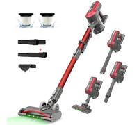 Akitas V10A Aspiradora Escoba sin Cable 450W con Cabezal Anti-Enredos para Pelo y Alfombras Motor BLDC 3 Velocidades 50 Min de Autonomía Escoba Vertical y de Mano con Batería de Litio