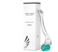 AKIYRO Derma Roller Titanium - Rodillo de microagujas de 0,30 mm con funda, kit de 192 microagujas para cara, cuero cabelludo y cuerpo, dispositivo de microagujas en casa para mujeres y hombres (verde