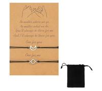 AKJAXQU 2 Piezas Pulsera de mejor amigo Pinky Promise a juego pulseras de amistad de larga distancia regalo para 2 niñas mujeres amigas