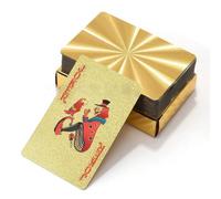 AKJAXQU Cartas Poker de Plástico Impermeables 1 Barajas, Oro, Baraja Poker Plastico, Cartas de Poker para Tarot, Blackjack, Texas, Canasta y Bridge, Baraja Española