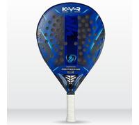 Akkeron Kovra - Pala de Padel - Modelo Protector 25 - Carbono 100% - Power Blast EVA - Forma Redonda - Barniz Brillo - Cuerda Seguridad Ajustable - Control/Potencia - 355/370g (Fibra de Carbono)