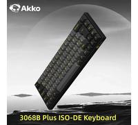Akko 3068B Plus negro y dorado 65% teclado mecánico para jugar con diseño ISO-DE multimodos de intercambio en caliente 2,4 GHz/USB tipo C/BT 5,0 V3 Cream Yellow Pro