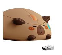 Akko Ratón para computadora, Clic silencioso, Lindo ratón con Forma de Gato, 2,4 GHz con Receptor USB A, Seguimiento óptico de 1200 dpi, ratón inalámbrico para computadora portátil (Capibara)