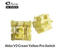 Akko V3 Cream Yellow Pro Switch 5 pines 50gf interruptor lineal con vástago a prueba de polvo prelubricado Compatible con teclado mecánico MX Cream Yellow Linear