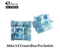 Akko V3 Pro Cream Blue Switch 5 pines 55gf fuerza táctil con vástago a prueba de polvo prelubricado Compatible con teclado mecánico MX Cream Blue Tactile