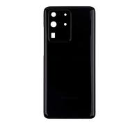 Akku Deckel - Carcasa trasera para Samsung Galaxy S20 Ultra 5G SM-G988B SM-G988N SM-G988U SM-G988W Cosmic Black Akkudeckel con lente de cámara y pegamento impermeable