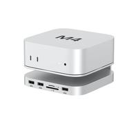 AKKYAJAURE Mac Mini Hub - Soporte de aluminio 9 en 1 y base para M4/M4 Pro con M.2 NVMe SSD Enclosure, 10 Gbps USB-A, lector de tarjetas SD/TF | Accesorios 2024