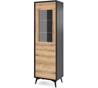 AKL FURNITURE Vitrina efecto madera Crema y Negro