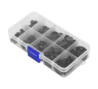 AKLOSIPY 180 Ojos y Narices de Plástico para Muñecas, Osos de Peluche, Juguetes de Peluche, álbumes de Recortes y Accesorios para Manualidades de Joyería (180 piezas por caja (negro)))