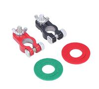 AKLOSIPY 2 Abrazaderas de Terminal de Batería de Servicio, Conectores de Liberación Rápida para Automóviles, Camiones y Barcos, Diseño Rojo Universal