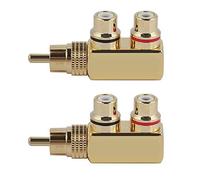 AKLOSIPY 2 Uds AV Splitter Macho a 2 Conector Adaptador de Vídeo Hembra para Televisores y Amplificadores