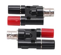 AKLOSIPY 2 Uds BNC Hembra a Conector Banana Doble de 4mm Poste de Unión Divisor Coaxial RF Conector Adaptador para Electrónica Versátil