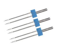 AKLOSIPY Accesorios de Puntadas de Enhebrado y Enganche Dobles de Acero Inoxidable para Máquinas de Coser, 3 uds. (Aguja Doble máquina 3MM-3 Piezas/Bolsa)