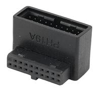 AKLOSIPY Adaptador de Panel Frontal USB 3.0 de 19 Pines a 20 Pines, Conector de Codo Vertical de 90° para Placa Base de PC, Transferencia de Datos Rápida y Fácil Instalación (A)