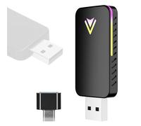 AKLOSIPY Adaptador Inalámbrico CarPlay, 5.0 USB Car Dongle para Auto, con Luz Ambiental, Plug and Play para y Smartphone