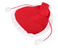 AKLOSIPY Adorable Capa Navideña para Mascotas para Perros y Gatos: Capa Roja y Blanca de Felpa con Divertidos Pompones para Fiestas Navideñas Fotos Familiares Festivas (L)