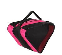 AKLOSIPY Bolsa para Patines de Ruedas Engrosada de 3 Capas con Correa para Exteriores - Bolsa para Patines de Hielo y de Hockey de Gran Capacidad en (Rojo)