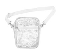 AKLOSIPY Bolso Mensajero Transparente - Bolso Hombro Transparente con Cremallera de PVC para Niños y Niñas - Diseño Gris (White)