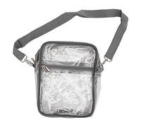 AKLOSIPY Bolso Mensajero Transparente - Bolso Hombro Transparente con Cremallera de PVC para Niños y Niñas - Diseño Gris (Grey)