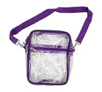 AKLOSIPY Bolso Mensajero Transparente - Bolso Hombro Transparente con Cremallera de PVC para Niños y Niñas - Diseño Gris (Purple)