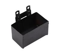 AKLOSIPY Caja de Batería de Moto de Hierro, Diseño de Tapa Abierta, Estilo Suspensión, Orejas de Montaje Dobles con Acabado Negro para ATV Quad Dirt Bike