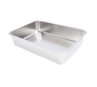 AKLOSIPY Caja de de Gato Abierta de Acero Inoxidable: una Bandeja de Grande y Fácil con Diseño Moderno para Gatos, 50x35x10 Cm (50 * 35 * 10 cm)