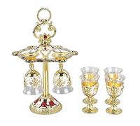 AKLOSIPY Cálices de Cristal de Aleación de Zinc con Patrón de Flores en Relieve, 6 uds., para Decoración Elegante de Fiesta y Entretenimiento (oro blanco)