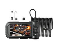AKLOSIPY Cámara con Luz, Boroscopio HD 1080P con Pantalla LCD de 5 Pulgadas, 8 Luces LED, Cámara de Inspección de Lente con Cable Rígido de 16.4 Pies, Ideal para Reparación de Automóviles y (Lente