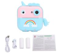 AKLOSIPY Cámara de Impresión Instantánea para Niños de 24 MP, Cámara de Vídeo para Niños, Diseñada para Encender la Creatividad Pantalla HD de 2 4 Pulgadas, Funcionalidades de IA para una (Azul+Rosa)