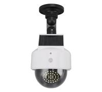 AKLOSIPY Cámara de Seguridad Falsa Simulada con Energía Solar - Cámara Domo de Vigilancia Simulada para Exteriores con Luz LED Roja Intermitente para Uso en Interiores y Exteriores -