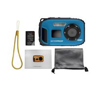 AKLOSIPY Cámara Digital 1080P Resistente Al Agua Cámara de Vídeo de 48 MP, con Zoom 16X de Enfoque Automático para Niños, Amarillo Azul, Pantalla IPS de 2,4, Resistente Al Agua (Blue)