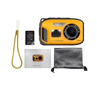 AKLOSIPY Cámara Digital 1080P Resistente Al Agua Cámara de Vídeo de 48 MP, con Zoom 16X de Enfoque Automático para Niños, Amarillo Azul, Pantalla IPS de 2,4, Resistente Al Agua (Yellow)