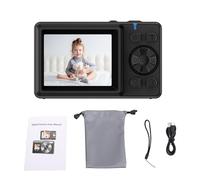 AKLOSIPY Cámara Digital de Pantalla Dual 4K, Fotos de Alta Resolución de 48MP Zoom 18X Enfoque Automático Portátil con Pantalla de 2,4 Pulgadas para Estudiantes, Adolescentes y Niños (Black)