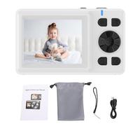 AKLOSIPY Cámara Digital de Pantalla Dual 4K, Fotos de Alta Resolución de 48MP Zoom 18X Enfoque Automático Portátil con Pantalla de 2,4 Pulgadas para Estudiantes, Adolescentes y Niños (White)