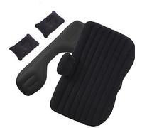 AKLOSIPY Colchón de viaje inflable portátil para coche, colchoneta flocada para SUV, autocaravana, camión, cama de camping compacta con respaldo y almohada, optimizado para el sudeste asiático (negro)