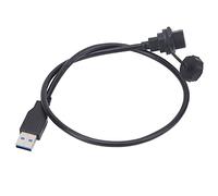 AKLOSIPY Conector USB IP67 Tipo C Montaje en Panel de Bloqueo de Rosca Hembra Adecuado para Maquinaria y Uso en Exteriores (1M)