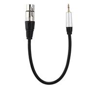 AKLOSIPY Convertidor de Cable Estéreo Macho de 3,5 Mm a XLR Hembra con Conectores Chapados en Oro, 0. Longitud para Micrófono, Guitarra y Mezclador