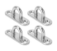 AKLOSIPY Gancho de Grapas de Acero Inoxidable de Alta Resistencia de 4 Uds para Uso Marino, Gancho en U con Ojo de Almohadilla de 800LB para Yates y Vehículos Recreativos (45x1 5mm/1,8x0,6 Pulgadas)