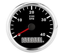 AKLOSIPY Hometertacómetro Sensor Motor Paso a Paso Tacómetro LCD Digital 4000 RPM con Retroiluminación Roja IP67 para Aplicaciones Marinas y Automotrices Tacómetro de Acero Inoxidable de Dial