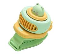 AKLOSIPY Innovador Ventilador de Reloj para Niños de Dibujos Animados Pequeño Mini USB Ventilador de Anillo de Mano Diseño Lindo Portátil para Niños (GREEN)