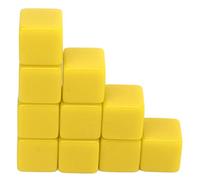 AKLOSIPY Juego de Dados para Escribir de 30 Piezas de 16 mm: Dados de Seis Caras para Enseñanza de Matemáticas, Educación y Juegos Interactivos, Compactos y (Yellow)