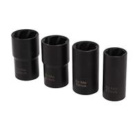 AKLOSIPY Juego de Herramientas Extractoras de Tuercas, 5 uds., Casquillo de Acero Al Carbono 17, 19, 21 y 22mm con Punzón de 12mm en Estuche Portátil