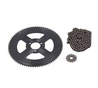 AKLOSIPY Juego de Piñones de Cadena 25H - Piñones Delanteros de 15T y Traseros de 80T de Acero Resistente con Cadena de Transmisión de 146 Eslabones para Motocicletas y Vehículos Todo Terreno de