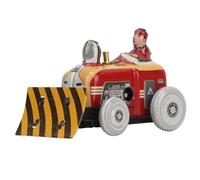 AKLOSIPY Juguete de Cuerda Pequeño Pushdozer Vintage, Juguete de Hojalata Retro con Función Mecánica, para Coleccionistas y Niños, Accesorios Nostálgicos y Decoración del Hogar