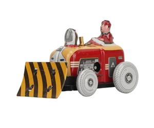 AKLOSIPY Juguete de Cuerda Pequeño Pushdozer Vintage, Juguete de Hojalata Retro con Función Mecánica, para Coleccionistas y Niños, Accesorios Nostálgicos y Decoración del Hogar